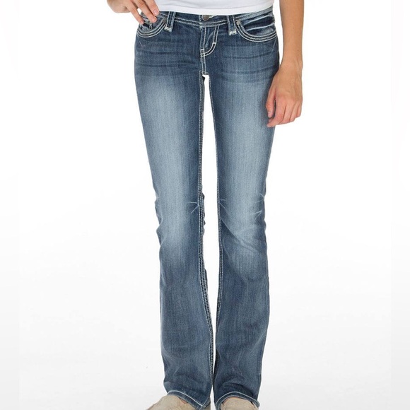 BKE Denim - BKE Sabrina Low Rise Boot Cut Thick Stitch Denim Jeans